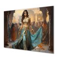Designart "Blue and gold Belly Dancer In Blue and Gold"Dance Metal Wall