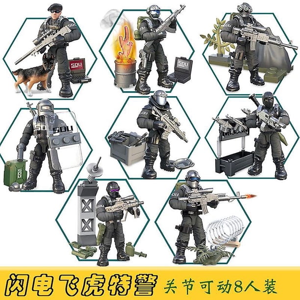 Xj960/822 call of military duty bloques de construcción 1:35 swat soliders figuras ejército armas juegos modelo muñecas ladrillos juguete para niño