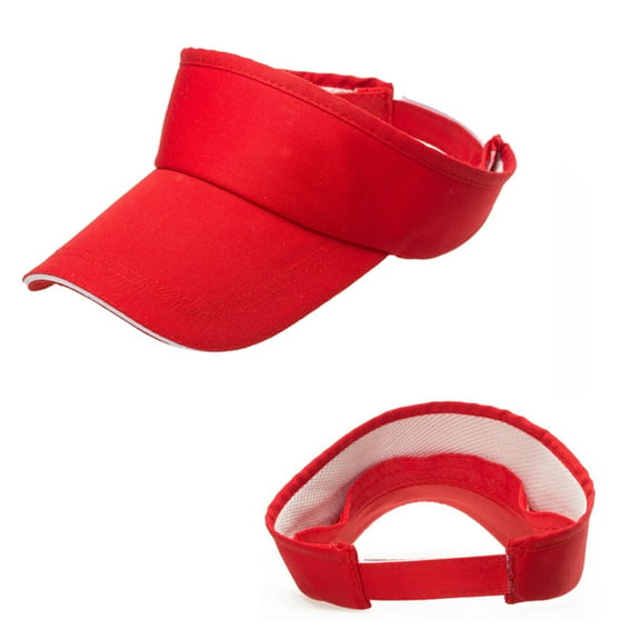 STOBOK Outdoor Wide Brim Sun Hat Sun Visors Red Cotton 1Pcs