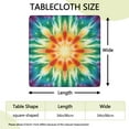 thumbnail image 2 of Rainbow Tie Dye Mandala Pattern Square Fitted Tablecloth with Elastic Edge,Square Table Cover,Washable Elastic Table Cover for Home Kitchen Party Decor 34"x34", 2 of 6