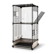 Large 41 Inch Transparent Viewing Metal Bird Cage - Exclusive for Parakeets / Lovebirds, Black