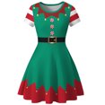 thumbnail image 3 of Disfraces de cosplay navideños para mujer, vestido vintage para fiesta navideña, ropa con estampado de copos de nieve, vestido de línea A para mujer, 3 of 5