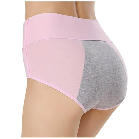 Lovzfmll Underwear Women Pack  Women s Briefs Cotton High Waist Solid Color Comfortable Breathable Physiological Underwear Panties Ladies Panty Pink XL
