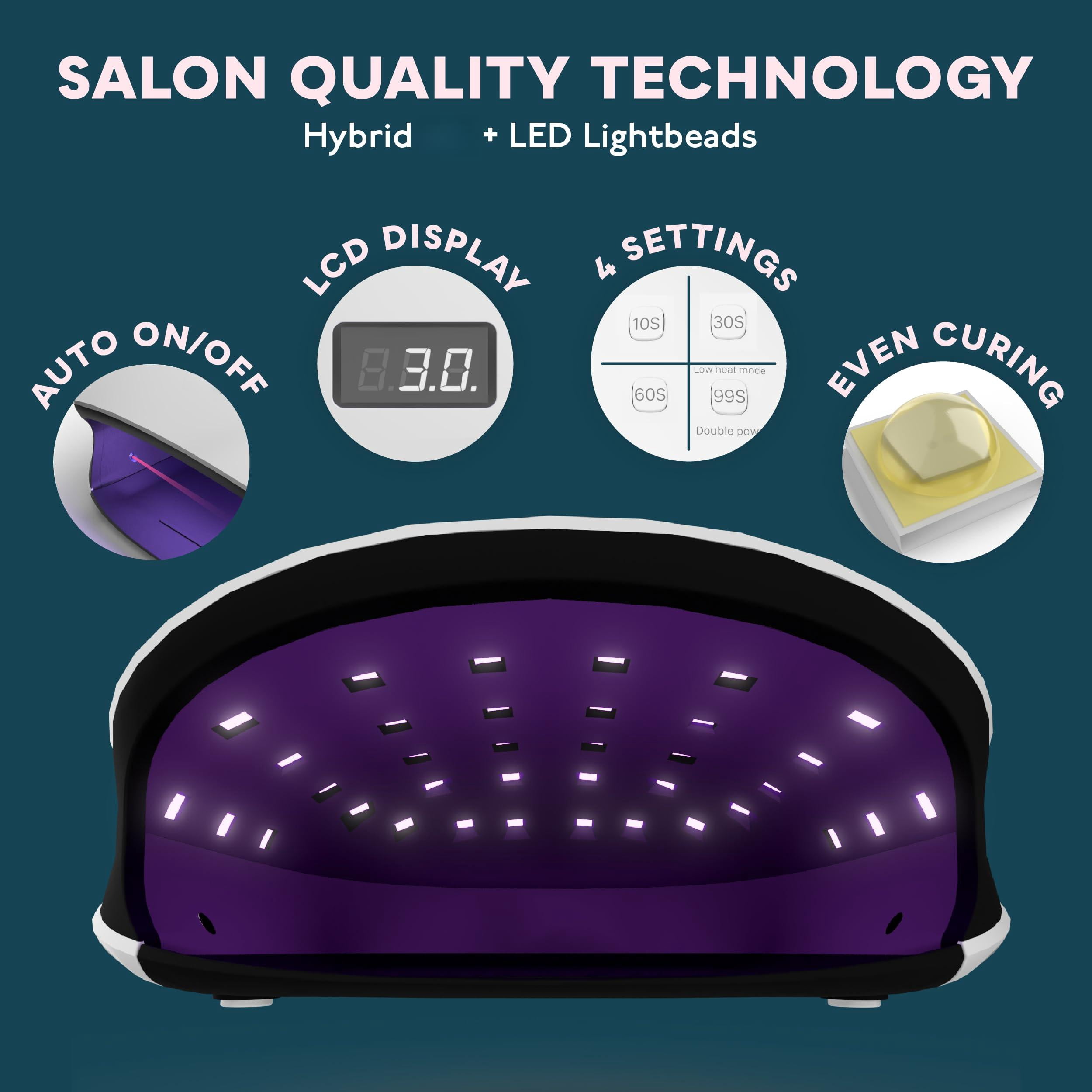 Uv Led Lamp  Light For Nails Compatible With All Gel Polish 36 Leds 4 Timer Settings Lcd Display Home Salon Sun4 Black