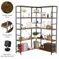 thumbnail image 5 of Industrial Corner Bookshelves 5 Tiers Etagere Shelf Storage Display Rack Bookcase with Metal Frame for Living Room Home Office, 5 of 6