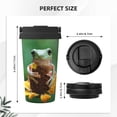 thumbnail image 3 of Picia Tree Frog Sitting On Sunflowes Pattern 500ml Carry Insulated Coffee Mug, Stainless Steel Travel Mug with Hidden Handle, Leak-Proof for Car, Office, Home, and Outdoor Use, 3 of 8