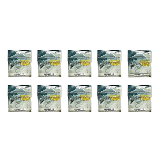 Dragon Shield Bundle: 2 Packs Clear Perfect Fit Standard Size Sideloader Sleeves - 200 Sleeves Total