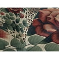 thumbnail image 4 of Ambesonne Leopard Quilted Bedspread Set 3 Pcs, Roses Leaves Wild Animals, King Size, Peacock Green and Caramel, 4 of 5