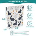 thumbnail image 4 of Haosy Hardcover 3 Ring Binder 1.5 Inch Ring Decorative Binder Organizer for Home School Office, Black White Rabbits and Stars, 4 of 10