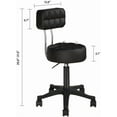 thumbnail image 2 of Rolling Swivel Stool,Round Adjustable Salon Stool Chair with High Back,Round Stools with Wheels for Salon Tattoo SPA Work,Black, 2 of 9
