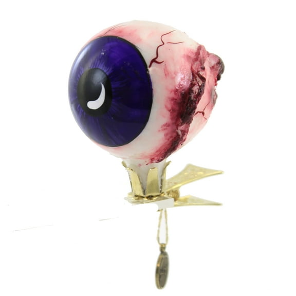 Purple Eye Ball Ornament - 1 Glass Ornament 3 Inch, Glass - Bloodshot Halloween Clip On 2020215