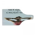 thumbnail image 1 of Fitness Cutting Board, Athletic Model Woman Back View Set Goals and Crush Them Fit Female Body Form, Tempered Glass Cutting and Serving Board, Wine Bottle Shape, Beige Pink Black, by Ambesonne, 1 of 1