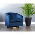 thumbnail image 2 of Maklaine 19" Modern Fabric Swivel Lounge Chair in Navy Blue Sky, 2 of 8