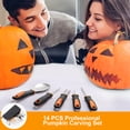 thumbnail image 3 of AGCAN Halloween Pumpkin Carving Kit, 14 PCS Professional Pumpkin Cutting Carving Tools with Handbag, 3 of 6