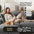 thumbnail image 5 of BedLuxury 110" Large Modular Sectional Cloud Sofa with Removable Storage Ottoman, Extra Deep Seat Couch, Living Room Furniture, Chenille Gray, 5 of 12