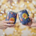 thumbnail image 2 of 12oz Stemless Wine Tumblers Pioneer Flower Vacuum Insulated Stainless Steel Travel Tumbler Cups Mug with Lid and Straw for Champaign,Cocktail,Beer with Cleaning Brush, 2 of 5