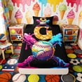 thumbnail image 4 of Erosebridal Letter G Dripping Waffle Baseball Print Twin Sheet Sets, Sports Monogram Bedding for Kids Boys and Girls, 1 Flat Sheet, 1 Fitted Sheet and 1 Pillowcase, 4 of 6