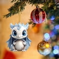 thumbnail image 4 of SIfdSeng Hanging Bats Decoration Indoor Cute Little Dragon Christmas Pattern Print Home Tree Pendant Christmas Tree Pendant Home Decoration Window Sill Car Pendant Backpack Pendant Celadon Color, 4 of 5