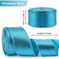 thumbnail image 2 of Duslogis Light Blue Ribbon for Christmas Tree Blue Christmas Ribbon Wired Glitter Ribbons Garland 2.5 Inch 10 Yards Thick Wired Ribbons for Gift Wrapping Party Decoration, 2 of 7