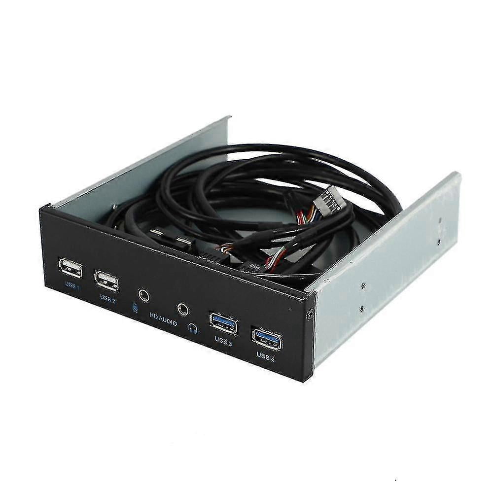 5.25 Inch Desktop Pc Case Internal Front Panel Usb Hub 2 Ports Usb 3.0 And 2 Ports Usb 2.0 With Hd