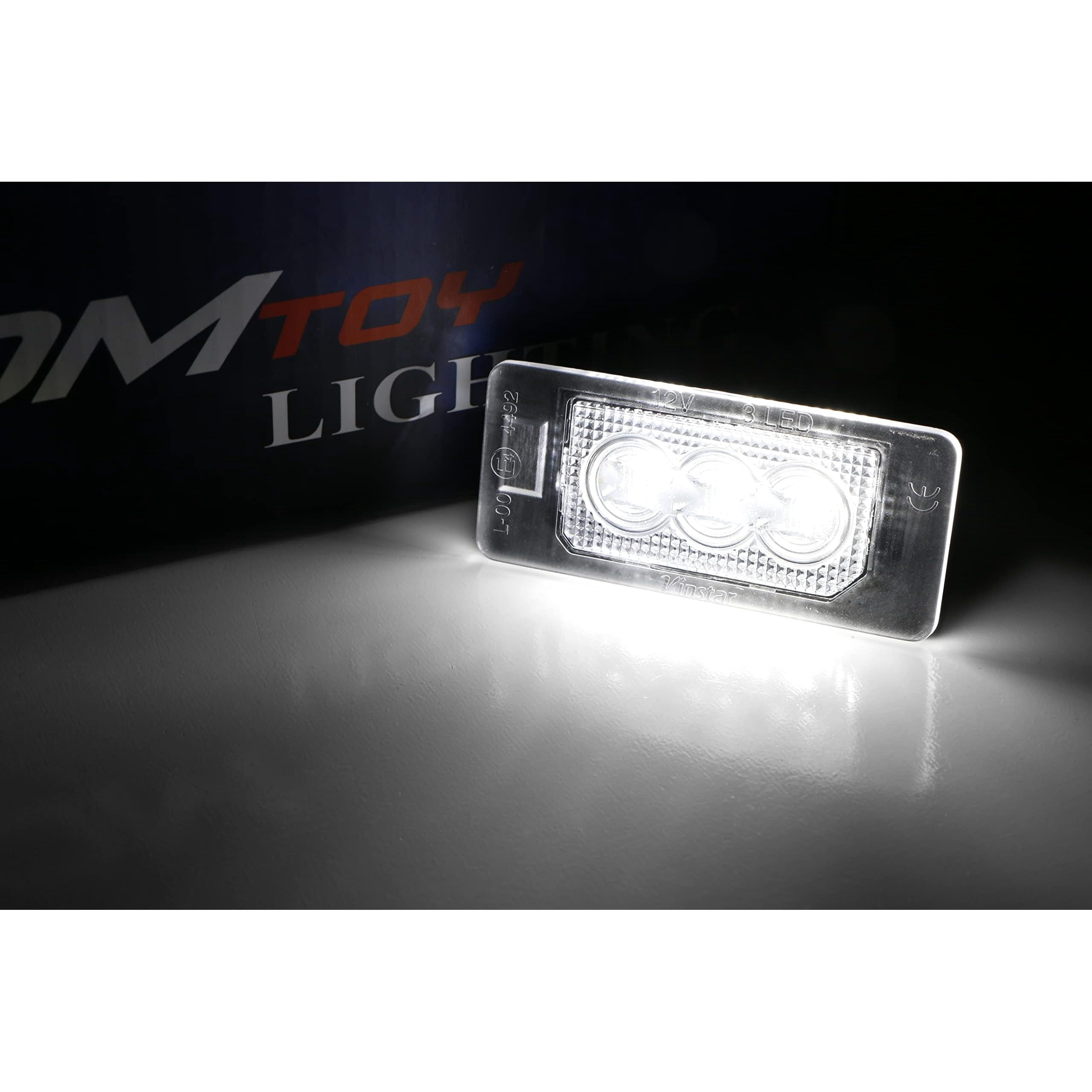 OEM-Fit 3W Full LED License Plate Light Kit For BMW 1 2 3 4 5 Series X5 X6, Powered by 3 Super Bright White LED Lights & CAN-bus Error Free