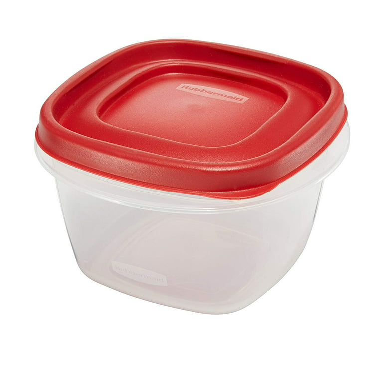 Rubbermaid Easy Find Lids Food Storage Containers, 2 Cup, Racer Red,  4-Piece Set