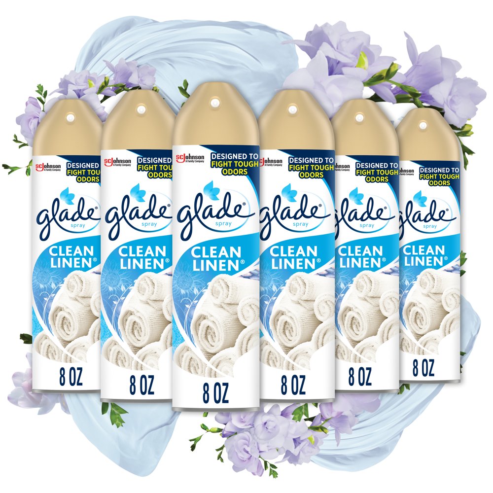 Glade Air Freshener Aerosol Spray, Clean Linen, 8 oz, 6 Ct Walmart