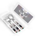 thumbnail image 4 of Honeii Modern Abstract Colorful Skull C Print Children's Knife, Fork And Spoon Set,Reusable Utensils Set with Case,Travel Cutlery Set,for Kids Adults Camping, 4 of 8
