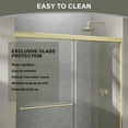 thumbnail image 3 of JimsMaison 56-60"W x 70"H Semi-Frameless Sliding Shower Door,Tempered Glass,  Brushed Gold", 3 of 12