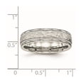 thumbnail image 2 of Stainless Steel Polished Hammered and Grooved 6.00mm Band Ring Size 12.5 Ring for Women and Men, 2 of 2