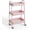 Pink, variant on CONCETTA 3-Tier Utility Rolling Cart, Metal Mobile Storage Rack with Lockable Castors for Office, School, Bathroom, Gray