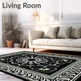 thumbnail image 2 of ODIKA 2'x3' Machine Washable Non-Slip Area Rug, Intricate Spiderweb Bath with Ornate Gothic Web Design High Traffic Rug, Black, 729442, 2 of 7