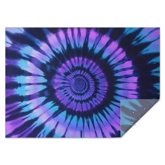 Blue Purple Tie Dye Mandala Pattern Rectangle Tablecloth 60"x84",Waterproof Polyester Rectangle Table Cloth, Wipeable Spillproof Polyester Tablecloth for Dining, Camping, Indoor and Outdoor