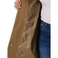 thumbnail image 5 of DARING DIVA Women's Plus Size Peter Pan Collar Single Breasted Trench Coat 1X Camel, 5 of 6
