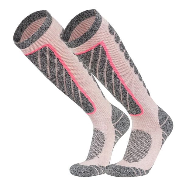 Calcetines de esquí elásticos para hombre y mujer, hasta la rodilla, térmicos, deportivos, de compresión, con absorción de impactos, para invierno, snowboard, senderismo y caza.