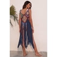 thumbnail image 4 of Kukuzhu Women Swimsuit Coverups Crochet Floral Long Fringe Hem Beach Swimsuit Bikini Tassel Slip Dress Cover Up Pool Swimwear, 4 of 5