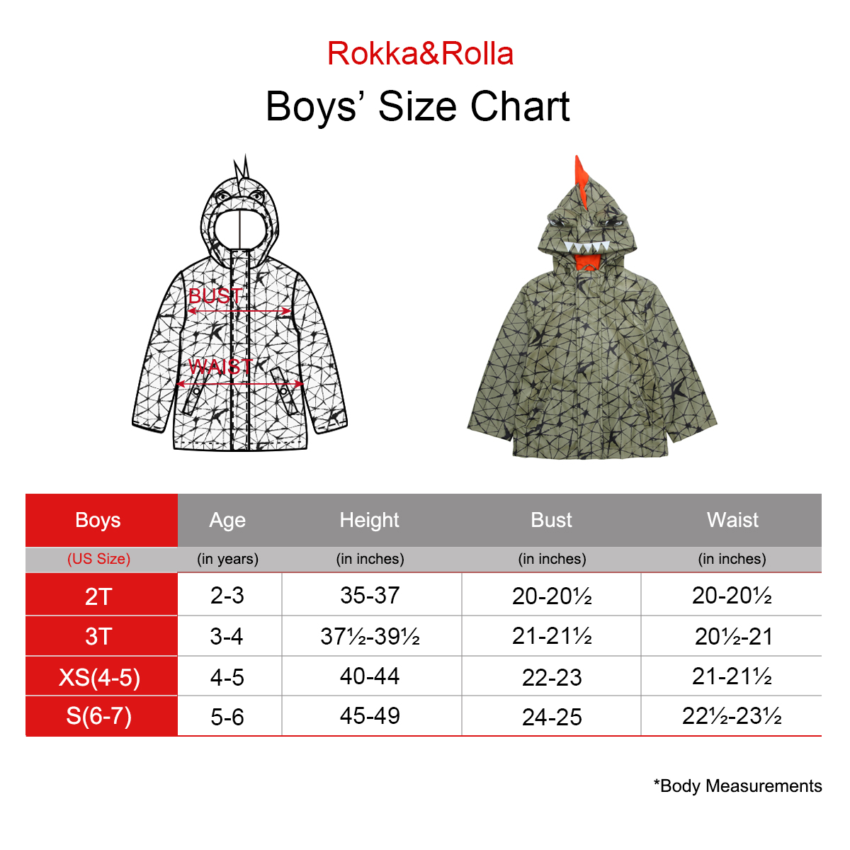 Rokka&Rolla Toddler Boys' Rain Coats Dinosaur Jackets, Sizes 2T-7 - image 2 of 11