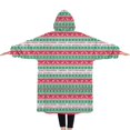 thumbnail image 2 of Oversized Wearable Blanket Hoodie,Red and Green Christmas Pattern Sherpa Blanket Hoodie with Super Pockets,Super Warm Fuzzy Pullover for Women & Men, 2 of 6