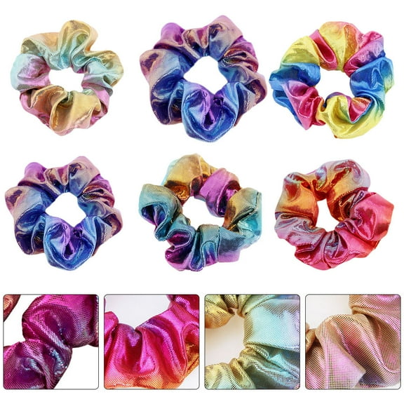 CRILSTYLEO 12Pcs Ribbon Hair Ties Durable Fabric Shining Hair Rings for Party Festival Use