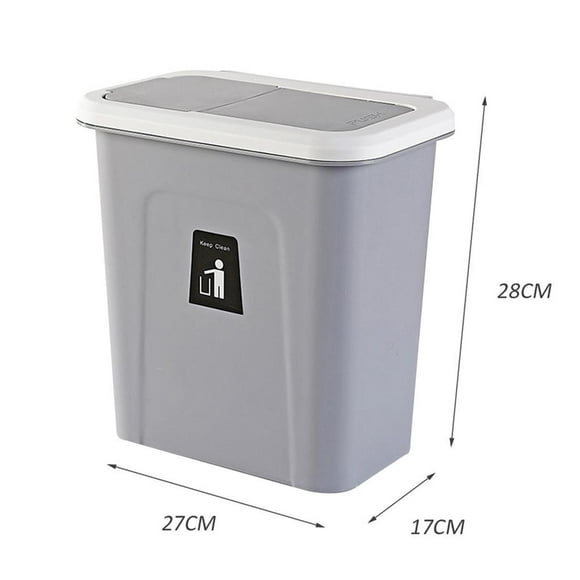 Sliding Lid Kitchen Cabinet Door Trash Hanging Trash Dustbin Can Garbage Container Kitchen Compost Bin for Counter Top or Under Sink