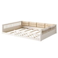 thumbnail image 6 of Jopath Full Size Upholstered Platform Bed with Guardrail and Pillow,Wood Floor Bed for Teen Boys Girls Beige, 6 of 9