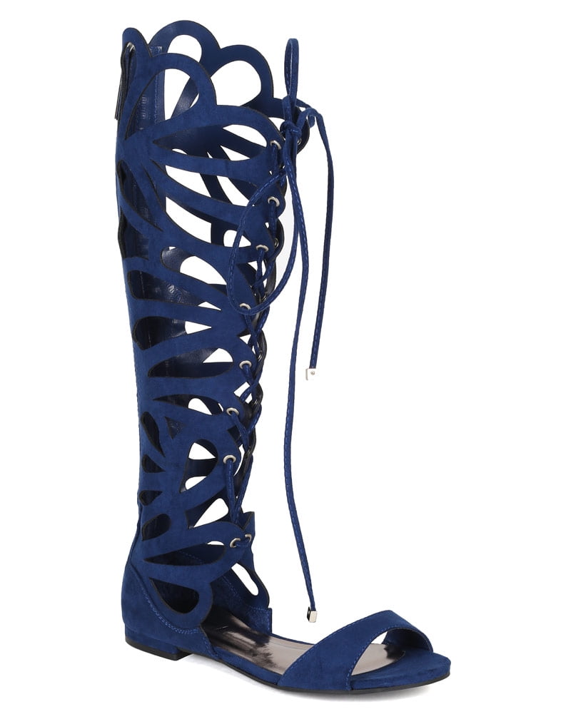 high shaft lace up sandals