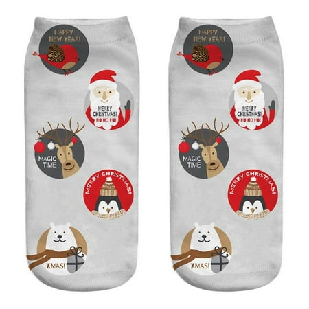 

Dadaria Winter Socks for Women Casual Work Business Socks 3D Christmas Santa Elk Printing Medium Sports Socks Multicolor Women