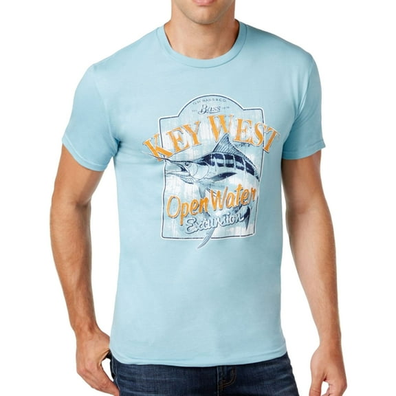 G.H. Bass & Co. Mens Key West Graphic T-Shirt, Blue, Small