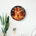 thumbnail image 4 of 14 Inch Wall Clock Battery Operated Silent Clock Decorative for Office, Kitchen, Outdoor, Living Room，Firefighter Fireman Fighting in Fire Flame Painting, 4 of 4