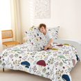 thumbnail image 4 of Homewish Fungus Botanical Mushroom Queen Comforter Set,Wild Plants Floral Comforter Sets Queen,White,Light Gray Reversible,3pcs,1 Comforter and 2 Pillowcases, 4 of 7