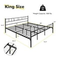 thumbnail image 2 of Gymax King Size Metal Platform Bed Frame with Headboard Footboard Mattress Support, 2 of 10
