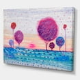 thumbnail image 3 of Designart ' Purple Coloured Tree Impression Landscape II ' Modern Canvas Wall Art Print, 3 of 3