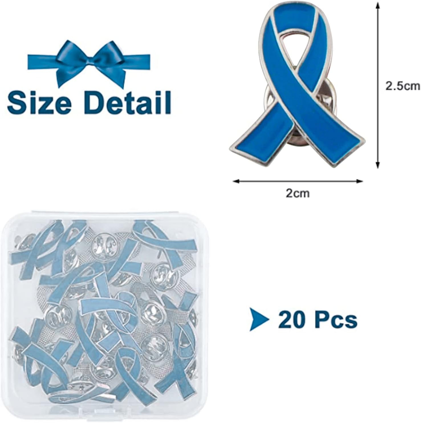 Blue Ribbon Awareness Jewelry Lapel Pin - Men's health awareness