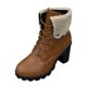 thumbnail image 1 of NECHOLOGY Botas Mujer Zapatos Botines mujer Botas de tobillo de tacón grueso con cordones de cuero de Color sólido con aislamiento de felpa de invierno de estilo británico para mujer (Brown, 7.5), 1 of 6